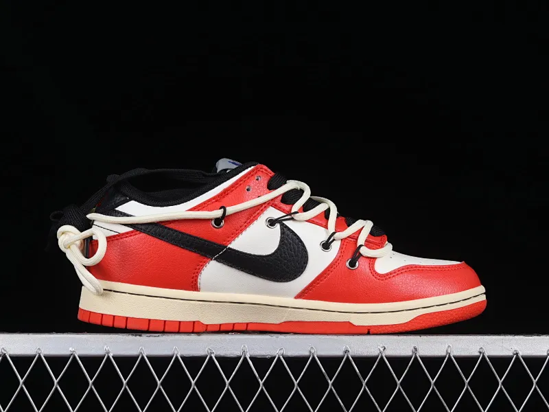 All Categories Nk SB Dunk Series Nk SB Dunk Low Low-top sneakers Nk Dunk Low Buddhist Heart Sutra Chicago Customized version of deconstructed strap casual sneakers DD3363-100